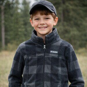 Columbia Black and Gray Fleece Jacket Full zip Medium 10/12